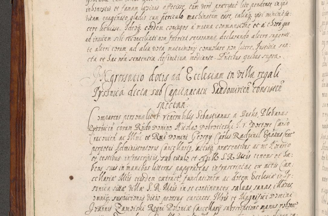 Zdjęcie nr 57 dla obiektu archiwalnego: Acta actorum, obligationum, erectionum, decretorum, rovisionum, instutionum, confirmationum caeterarumque causarum et negotiorum ad forum spirituale pertinentium coram R. D. Georgio S. R. E. Cardinali presbytero Radziwiłł nuncupato, perpetuo administratore episcopatus Cracoviensis et Ducatus Severiensis, duce in Olika et Nieśież, Sacrique Romani Imperii principe ab anno 1597 ad annum 1600 diem 12 Februarii inclusive, etiam sub ansentia eius Cracoviae acticatorum.