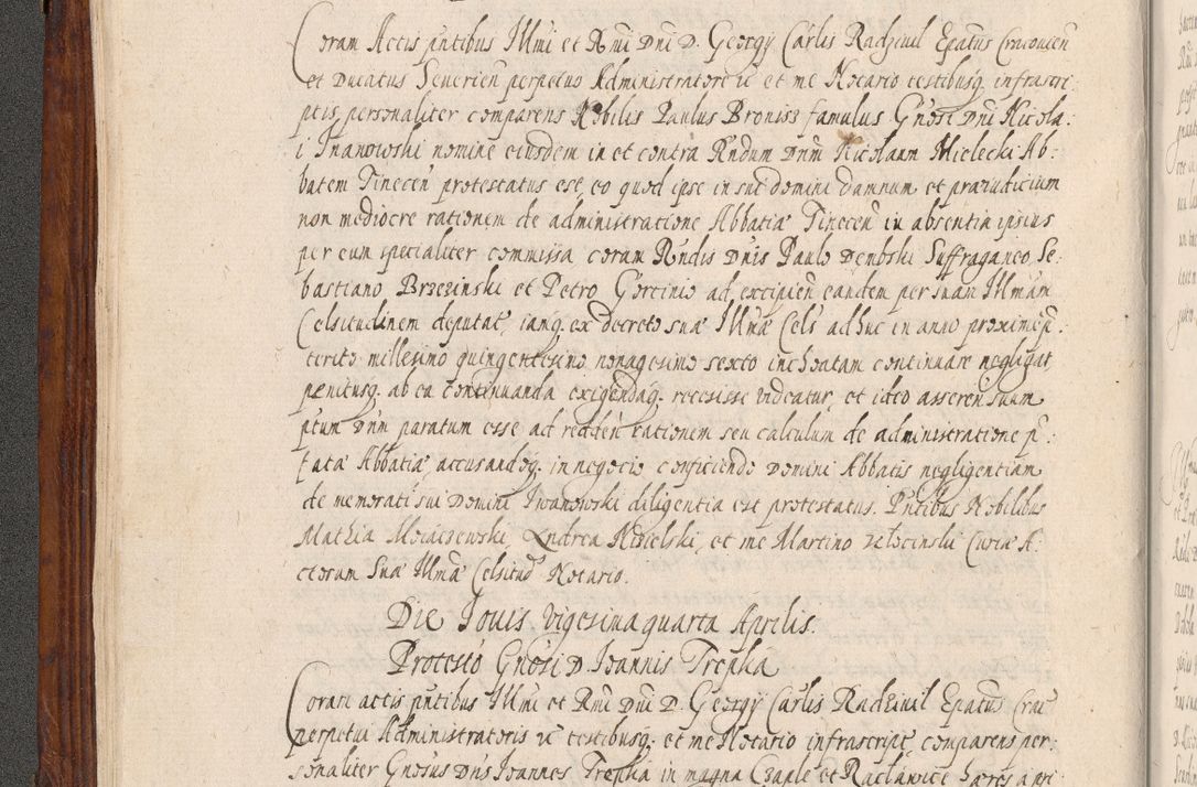 Zdjęcie nr 51 dla obiektu archiwalnego: Acta actorum, obligationum, erectionum, decretorum, rovisionum, instutionum, confirmationum caeterarumque causarum et negotiorum ad forum spirituale pertinentium coram R. D. Georgio S. R. E. Cardinali presbytero Radziwiłł nuncupato, perpetuo administratore episcopatus Cracoviensis et Ducatus Severiensis, duce in Olika et Nieśież, Sacrique Romani Imperii principe ab anno 1597 ad annum 1600 diem 12 Februarii inclusive, etiam sub ansentia eius Cracoviae acticatorum.