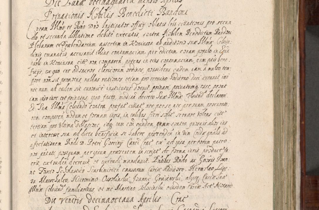 Zdjęcie nr 50 dla obiektu archiwalnego: Acta actorum, obligationum, erectionum, decretorum, rovisionum, instutionum, confirmationum caeterarumque causarum et negotiorum ad forum spirituale pertinentium coram R. D. Georgio S. R. E. Cardinali presbytero Radziwiłł nuncupato, perpetuo administratore episcopatus Cracoviensis et Ducatus Severiensis, duce in Olika et Nieśież, Sacrique Romani Imperii principe ab anno 1597 ad annum 1600 diem 12 Februarii inclusive, etiam sub ansentia eius Cracoviae acticatorum.