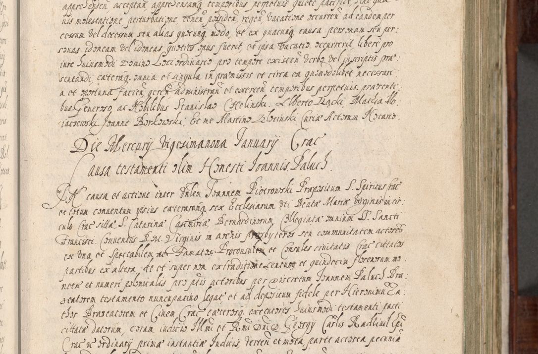 Zdjęcie nr 28 dla obiektu archiwalnego: Acta actorum, obligationum, erectionum, decretorum, rovisionum, instutionum, confirmationum caeterarumque causarum et negotiorum ad forum spirituale pertinentium coram R. D. Georgio S. R. E. Cardinali presbytero Radziwiłł nuncupato, perpetuo administratore episcopatus Cracoviensis et Ducatus Severiensis, duce in Olika et Nieśież, Sacrique Romani Imperii principe ab anno 1597 ad annum 1600 diem 12 Februarii inclusive, etiam sub ansentia eius Cracoviae acticatorum.