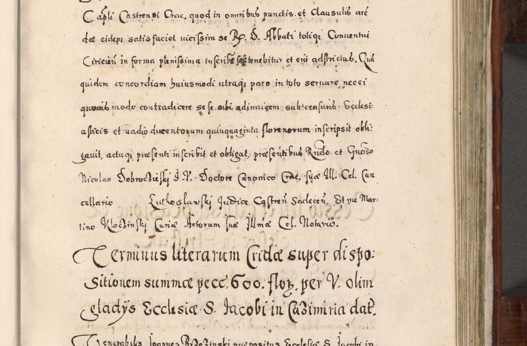 Zdjęcie nr 358 dla obiektu archiwalnego: Acta actorum, obligationum, erectionum, decretorum, rovisionum, instutionum, confirmationum caeterarumque causarum et negotiorum ad forum spirituale pertinentium coram R. D. Georgio S. R. E. Cardinali presbytero Radziwiłł nuncupato, perpetuo administratore episcopatus Cracoviensis et Ducatus Severiensis, duce in Olika et Nieśież, Sacrique Romani Imperii principe ab anno 1597 ad annum 1600 diem 12 Februarii inclusive, etiam sub ansentia eius Cracoviae acticatorum.