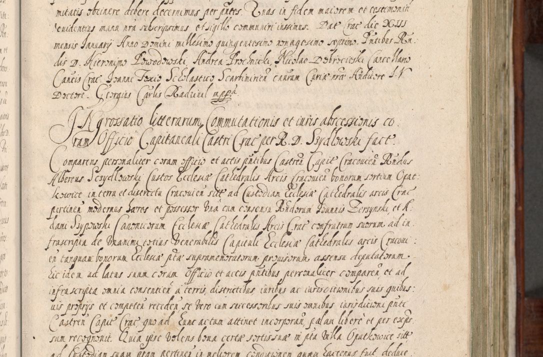 Zdjęcie nr 16 dla obiektu archiwalnego: Acta actorum, obligationum, erectionum, decretorum, rovisionum, instutionum, confirmationum caeterarumque causarum et negotiorum ad forum spirituale pertinentium coram R. D. Georgio S. R. E. Cardinali presbytero Radziwiłł nuncupato, perpetuo administratore episcopatus Cracoviensis et Ducatus Severiensis, duce in Olika et Nieśież, Sacrique Romani Imperii principe ab anno 1597 ad annum 1600 diem 12 Februarii inclusive, etiam sub ansentia eius Cracoviae acticatorum.