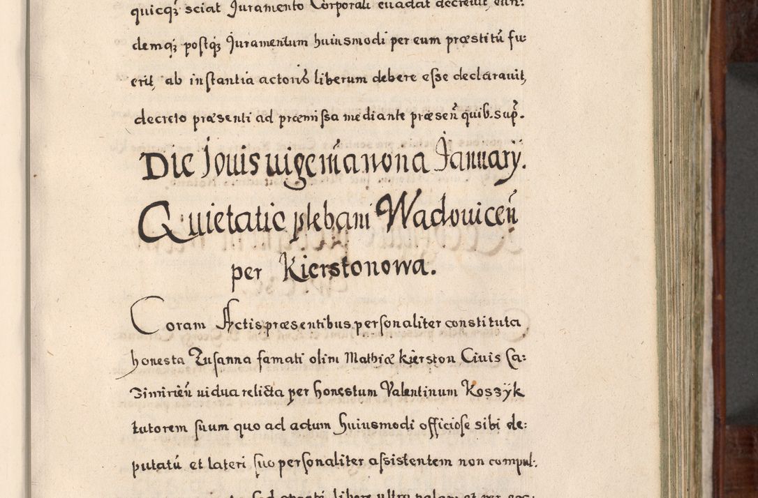 Zdjęcie nr 312 dla obiektu archiwalnego: Acta actorum, obligationum, erectionum, decretorum, rovisionum, instutionum, confirmationum caeterarumque causarum et negotiorum ad forum spirituale pertinentium coram R. D. Georgio S. R. E. Cardinali presbytero Radziwiłł nuncupato, perpetuo administratore episcopatus Cracoviensis et Ducatus Severiensis, duce in Olika et Nieśież, Sacrique Romani Imperii principe ab anno 1597 ad annum 1600 diem 12 Februarii inclusive, etiam sub ansentia eius Cracoviae acticatorum.