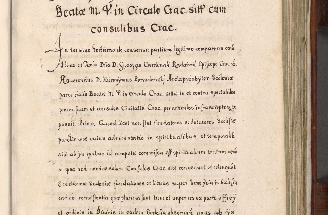 Zdjęcie nr 296 dla obiektu archiwalnego: Acta actorum, obligationum, erectionum, decretorum, rovisionum, instutionum, confirmationum caeterarumque causarum et negotiorum ad forum spirituale pertinentium coram R. D. Georgio S. R. E. Cardinali presbytero Radziwiłł nuncupato, perpetuo administratore episcopatus Cracoviensis et Ducatus Severiensis, duce in Olika et Nieśież, Sacrique Romani Imperii principe ab anno 1597 ad annum 1600 diem 12 Februarii inclusive, etiam sub ansentia eius Cracoviae acticatorum.