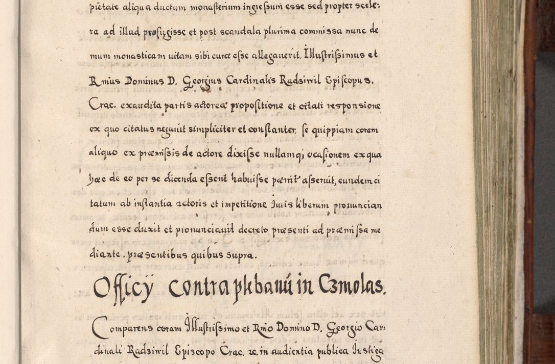 Zdjęcie nr 288 dla obiektu archiwalnego: Acta actorum, obligationum, erectionum, decretorum, rovisionum, instutionum, confirmationum caeterarumque causarum et negotiorum ad forum spirituale pertinentium coram R. D. Georgio S. R. E. Cardinali presbytero Radziwiłł nuncupato, perpetuo administratore episcopatus Cracoviensis et Ducatus Severiensis, duce in Olika et Nieśież, Sacrique Romani Imperii principe ab anno 1597 ad annum 1600 diem 12 Februarii inclusive, etiam sub ansentia eius Cracoviae acticatorum.