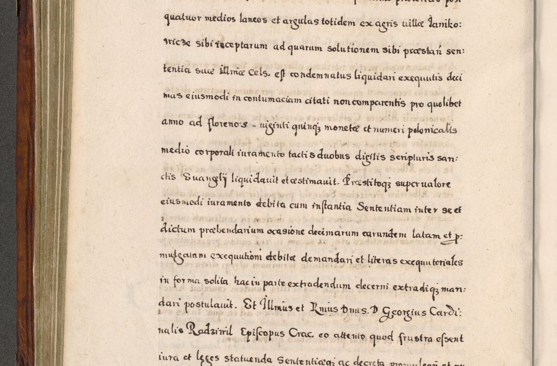 Zdjęcie nr 285 dla obiektu archiwalnego: Acta actorum, obligationum, erectionum, decretorum, rovisionum, instutionum, confirmationum caeterarumque causarum et negotiorum ad forum spirituale pertinentium coram R. D. Georgio S. R. E. Cardinali presbytero Radziwiłł nuncupato, perpetuo administratore episcopatus Cracoviensis et Ducatus Severiensis, duce in Olika et Nieśież, Sacrique Romani Imperii principe ab anno 1597 ad annum 1600 diem 12 Februarii inclusive, etiam sub ansentia eius Cracoviae acticatorum.