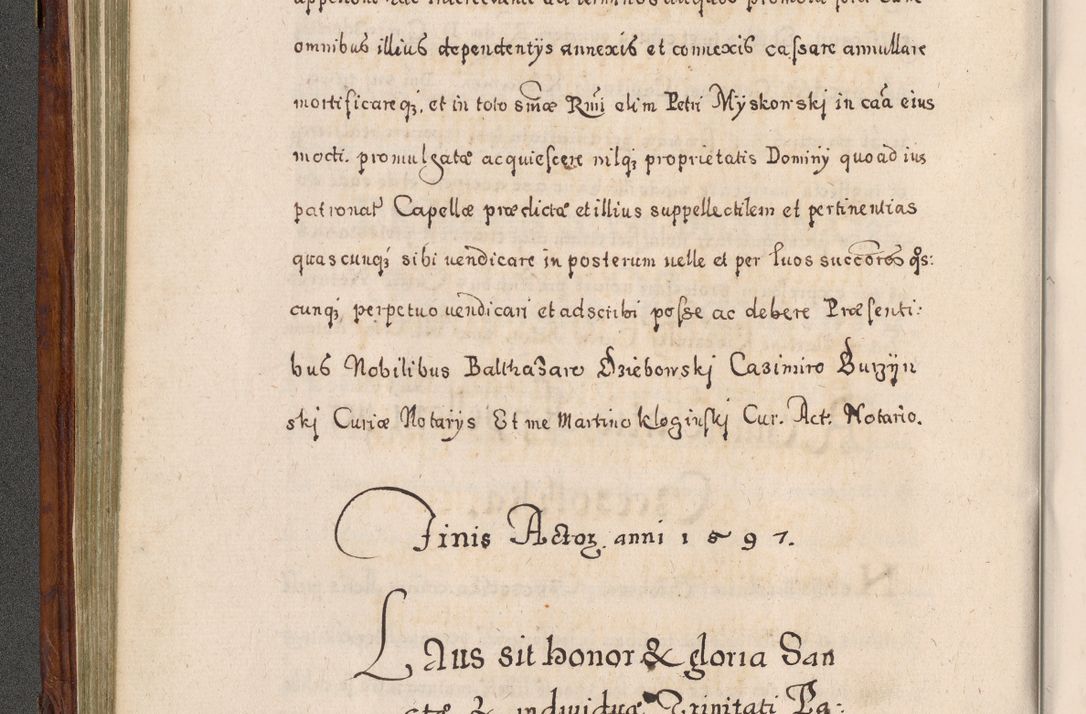 Zdjęcie nr 229 dla obiektu archiwalnego: Acta actorum, obligationum, erectionum, decretorum, rovisionum, instutionum, confirmationum caeterarumque causarum et negotiorum ad forum spirituale pertinentium coram R. D. Georgio S. R. E. Cardinali presbytero Radziwiłł nuncupato, perpetuo administratore episcopatus Cracoviensis et Ducatus Severiensis, duce in Olika et Nieśież, Sacrique Romani Imperii principe ab anno 1597 ad annum 1600 diem 12 Februarii inclusive, etiam sub ansentia eius Cracoviae acticatorum.
