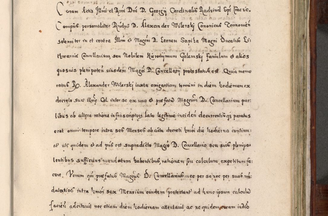 Zdjęcie nr 540 dla obiektu archiwalnego: Acta actorum, obligationum, erectionum, decretorum, rovisionum, instutionum, confirmationum caeterarumque causarum et negotiorum ad forum spirituale pertinentium coram R. D. Georgio S. R. E. Cardinali presbytero Radziwiłł nuncupato, perpetuo administratore episcopatus Cracoviensis et Ducatus Severiensis, duce in Olika et Nieśież, Sacrique Romani Imperii principe ab anno 1597 ad annum 1600 diem 12 Februarii inclusive, etiam sub ansentia eius Cracoviae acticatorum.