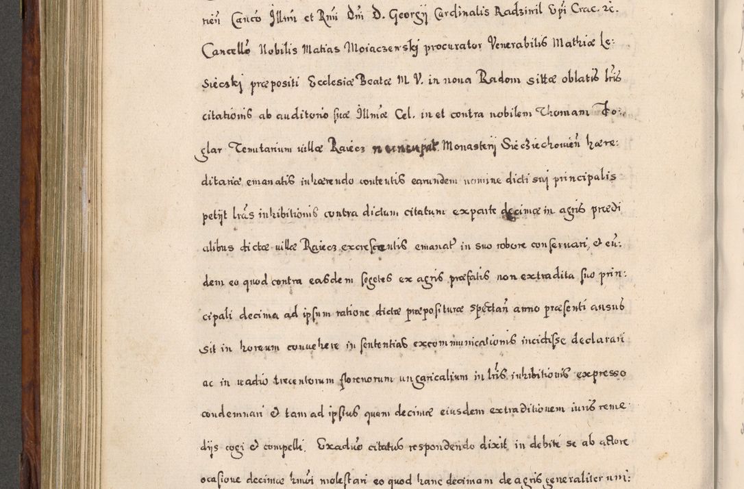 Zdjęcie nr 517 dla obiektu archiwalnego: Acta actorum, obligationum, erectionum, decretorum, rovisionum, instutionum, confirmationum caeterarumque causarum et negotiorum ad forum spirituale pertinentium coram R. D. Georgio S. R. E. Cardinali presbytero Radziwiłł nuncupato, perpetuo administratore episcopatus Cracoviensis et Ducatus Severiensis, duce in Olika et Nieśież, Sacrique Romani Imperii principe ab anno 1597 ad annum 1600 diem 12 Februarii inclusive, etiam sub ansentia eius Cracoviae acticatorum.