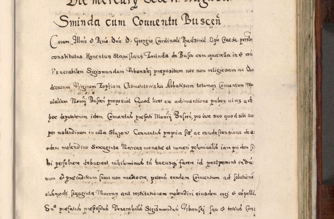 Zdjęcie nr 488 dla obiektu archiwalnego: Acta actorum, obligationum, erectionum, decretorum, rovisionum, instutionum, confirmationum caeterarumque causarum et negotiorum ad forum spirituale pertinentium coram R. D. Georgio S. R. E. Cardinali presbytero Radziwiłł nuncupato, perpetuo administratore episcopatus Cracoviensis et Ducatus Severiensis, duce in Olika et Nieśież, Sacrique Romani Imperii principe ab anno 1597 ad annum 1600 diem 12 Februarii inclusive, etiam sub ansentia eius Cracoviae acticatorum.