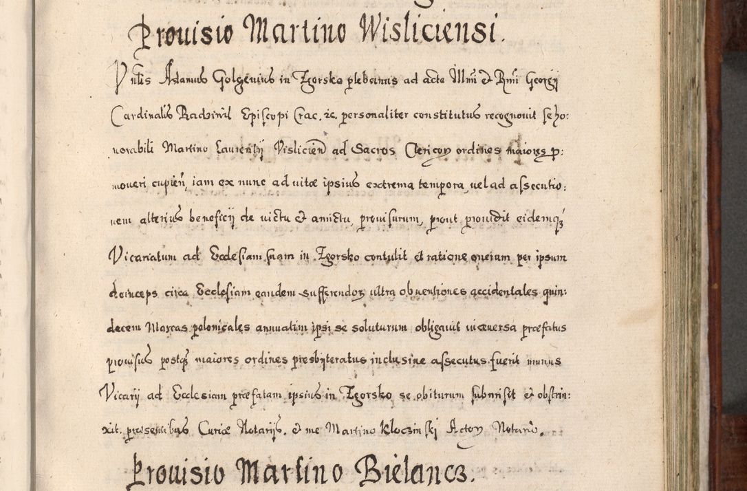 Zdjęcie nr 480 dla obiektu archiwalnego: Acta actorum, obligationum, erectionum, decretorum, rovisionum, instutionum, confirmationum caeterarumque causarum et negotiorum ad forum spirituale pertinentium coram R. D. Georgio S. R. E. Cardinali presbytero Radziwiłł nuncupato, perpetuo administratore episcopatus Cracoviensis et Ducatus Severiensis, duce in Olika et Nieśież, Sacrique Romani Imperii principe ab anno 1597 ad annum 1600 diem 12 Februarii inclusive, etiam sub ansentia eius Cracoviae acticatorum.