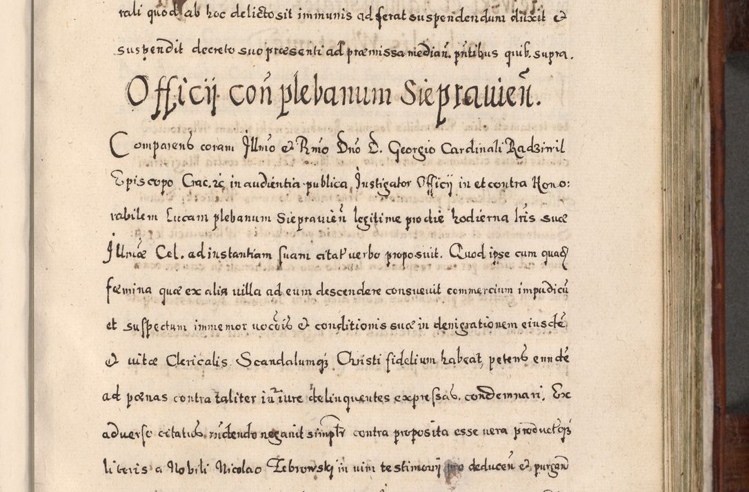 Zdjęcie nr 464 dla obiektu archiwalnego: Acta actorum, obligationum, erectionum, decretorum, rovisionum, instutionum, confirmationum caeterarumque causarum et negotiorum ad forum spirituale pertinentium coram R. D. Georgio S. R. E. Cardinali presbytero Radziwiłł nuncupato, perpetuo administratore episcopatus Cracoviensis et Ducatus Severiensis, duce in Olika et Nieśież, Sacrique Romani Imperii principe ab anno 1597 ad annum 1600 diem 12 Februarii inclusive, etiam sub ansentia eius Cracoviae acticatorum.