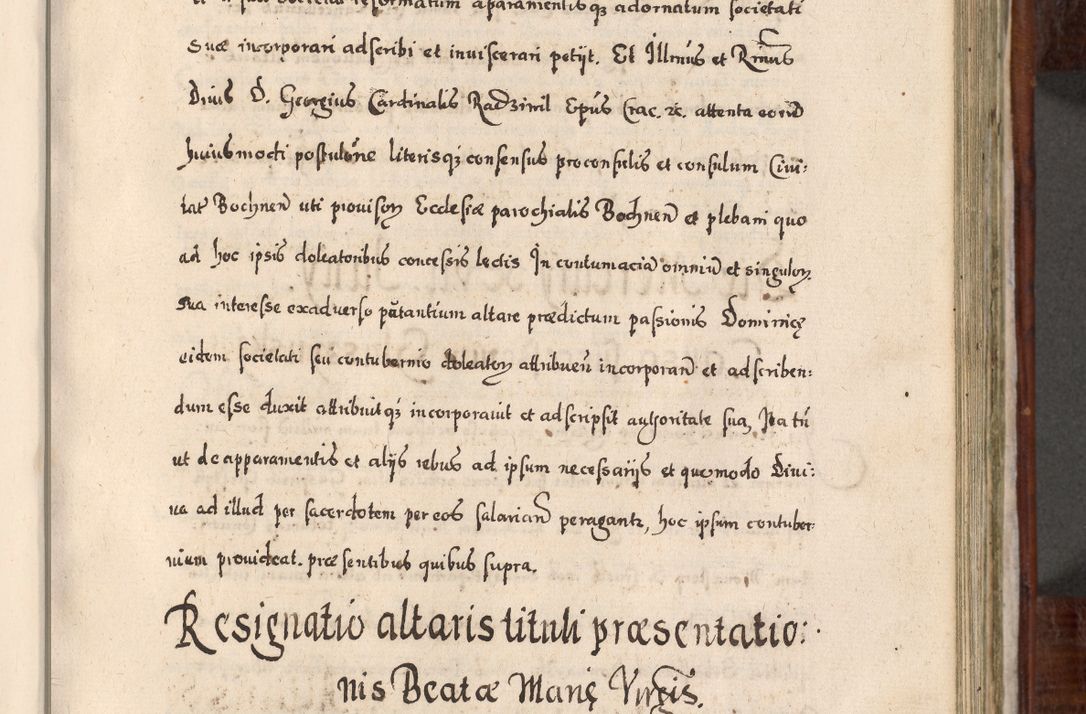 Zdjęcie nr 428 dla obiektu archiwalnego: Acta actorum, obligationum, erectionum, decretorum, rovisionum, instutionum, confirmationum caeterarumque causarum et negotiorum ad forum spirituale pertinentium coram R. D. Georgio S. R. E. Cardinali presbytero Radziwiłł nuncupato, perpetuo administratore episcopatus Cracoviensis et Ducatus Severiensis, duce in Olika et Nieśież, Sacrique Romani Imperii principe ab anno 1597 ad annum 1600 diem 12 Februarii inclusive, etiam sub ansentia eius Cracoviae acticatorum.