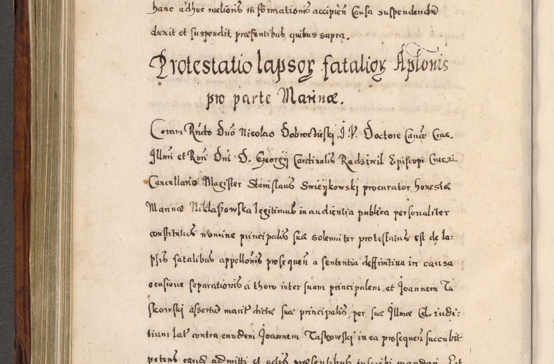 Zdjęcie nr 425 dla obiektu archiwalnego: Acta actorum, obligationum, erectionum, decretorum, rovisionum, instutionum, confirmationum caeterarumque causarum et negotiorum ad forum spirituale pertinentium coram R. D. Georgio S. R. E. Cardinali presbytero Radziwiłł nuncupato, perpetuo administratore episcopatus Cracoviensis et Ducatus Severiensis, duce in Olika et Nieśież, Sacrique Romani Imperii principe ab anno 1597 ad annum 1600 diem 12 Februarii inclusive, etiam sub ansentia eius Cracoviae acticatorum.