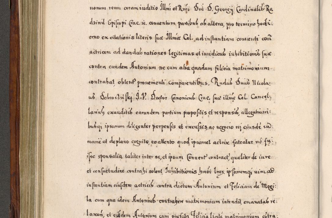 Zdjęcie nr 415 dla obiektu archiwalnego: Acta actorum, obligationum, erectionum, decretorum, rovisionum, instutionum, confirmationum caeterarumque causarum et negotiorum ad forum spirituale pertinentium coram R. D. Georgio S. R. E. Cardinali presbytero Radziwiłł nuncupato, perpetuo administratore episcopatus Cracoviensis et Ducatus Severiensis, duce in Olika et Nieśież, Sacrique Romani Imperii principe ab anno 1597 ad annum 1600 diem 12 Februarii inclusive, etiam sub ansentia eius Cracoviae acticatorum.