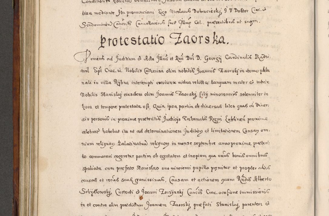 Zdjęcie nr 605 dla obiektu archiwalnego: Acta actorum, obligationum, erectionum, decretorum, rovisionum, instutionum, confirmationum caeterarumque causarum et negotiorum ad forum spirituale pertinentium coram R. D. Georgio S. R. E. Cardinali presbytero Radziwiłł nuncupato, perpetuo administratore episcopatus Cracoviensis et Ducatus Severiensis, duce in Olika et Nieśież, Sacrique Romani Imperii principe ab anno 1597 ad annum 1600 diem 12 Februarii inclusive, etiam sub ansentia eius Cracoviae acticatorum.