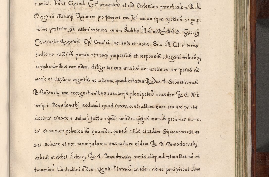 Zdjęcie nr 740 dla obiektu archiwalnego: Acta actorum, obligationum, erectionum, decretorum, rovisionum, instutionum, confirmationum caeterarumque causarum et negotiorum ad forum spirituale pertinentium coram R. D. Georgio S. R. E. Cardinali presbytero Radziwiłł nuncupato, perpetuo administratore episcopatus Cracoviensis et Ducatus Severiensis, duce in Olika et Nieśież, Sacrique Romani Imperii principe ab anno 1597 ad annum 1600 diem 12 Februarii inclusive, etiam sub ansentia eius Cracoviae acticatorum.