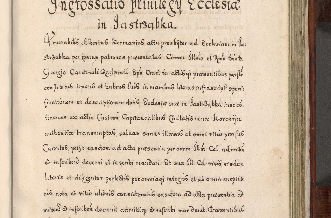 Zdjęcie nr 732 dla obiektu archiwalnego: Acta actorum, obligationum, erectionum, decretorum, rovisionum, instutionum, confirmationum caeterarumque causarum et negotiorum ad forum spirituale pertinentium coram R. D. Georgio S. R. E. Cardinali presbytero Radziwiłł nuncupato, perpetuo administratore episcopatus Cracoviensis et Ducatus Severiensis, duce in Olika et Nieśież, Sacrique Romani Imperii principe ab anno 1597 ad annum 1600 diem 12 Februarii inclusive, etiam sub ansentia eius Cracoviae acticatorum.