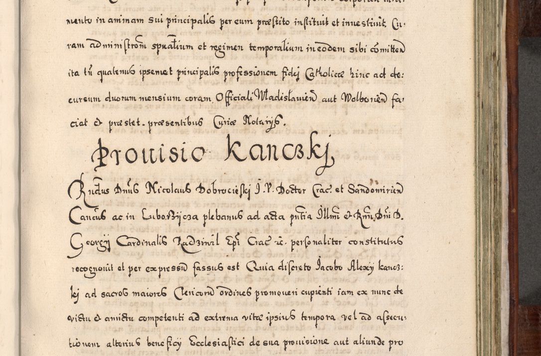 Zdjęcie nr 718 dla obiektu archiwalnego: Acta actorum, obligationum, erectionum, decretorum, rovisionum, instutionum, confirmationum caeterarumque causarum et negotiorum ad forum spirituale pertinentium coram R. D. Georgio S. R. E. Cardinali presbytero Radziwiłł nuncupato, perpetuo administratore episcopatus Cracoviensis et Ducatus Severiensis, duce in Olika et Nieśież, Sacrique Romani Imperii principe ab anno 1597 ad annum 1600 diem 12 Februarii inclusive, etiam sub ansentia eius Cracoviae acticatorum.