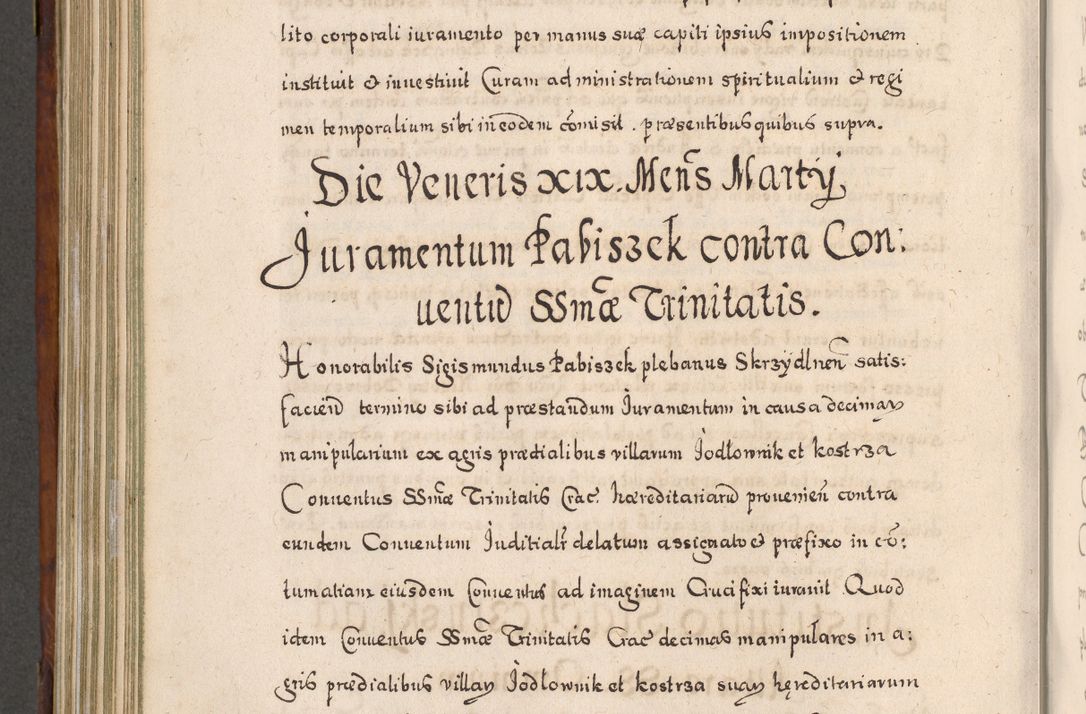 Zdjęcie nr 703 dla obiektu archiwalnego: Acta actorum, obligationum, erectionum, decretorum, rovisionum, instutionum, confirmationum caeterarumque causarum et negotiorum ad forum spirituale pertinentium coram R. D. Georgio S. R. E. Cardinali presbytero Radziwiłł nuncupato, perpetuo administratore episcopatus Cracoviensis et Ducatus Severiensis, duce in Olika et Nieśież, Sacrique Romani Imperii principe ab anno 1597 ad annum 1600 diem 12 Februarii inclusive, etiam sub ansentia eius Cracoviae acticatorum.