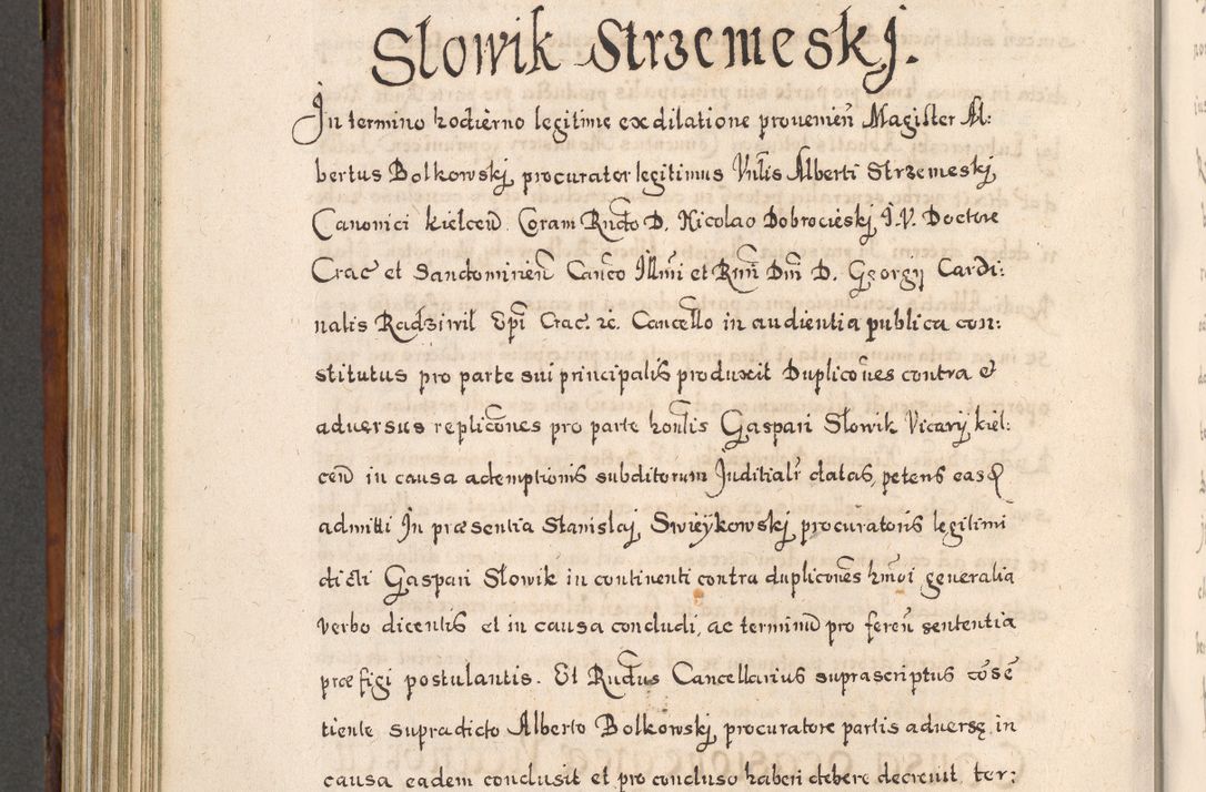 Zdjęcie nr 695 dla obiektu archiwalnego: Acta actorum, obligationum, erectionum, decretorum, rovisionum, instutionum, confirmationum caeterarumque causarum et negotiorum ad forum spirituale pertinentium coram R. D. Georgio S. R. E. Cardinali presbytero Radziwiłł nuncupato, perpetuo administratore episcopatus Cracoviensis et Ducatus Severiensis, duce in Olika et Nieśież, Sacrique Romani Imperii principe ab anno 1597 ad annum 1600 diem 12 Februarii inclusive, etiam sub ansentia eius Cracoviae acticatorum.