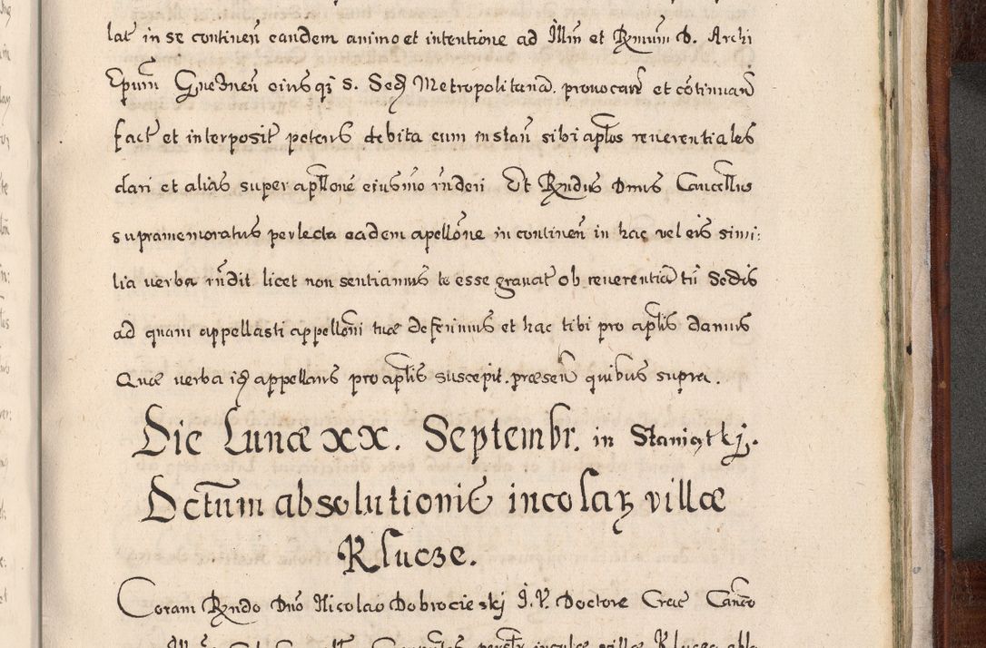 Zdjęcie nr 980 dla obiektu archiwalnego: Acta actorum, obligationum, erectionum, decretorum, rovisionum, instutionum, confirmationum caeterarumque causarum et negotiorum ad forum spirituale pertinentium coram R. D. Georgio S. R. E. Cardinali presbytero Radziwiłł nuncupato, perpetuo administratore episcopatus Cracoviensis et Ducatus Severiensis, duce in Olika et Nieśież, Sacrique Romani Imperii principe ab anno 1597 ad annum 1600 diem 12 Februarii inclusive, etiam sub ansentia eius Cracoviae acticatorum.