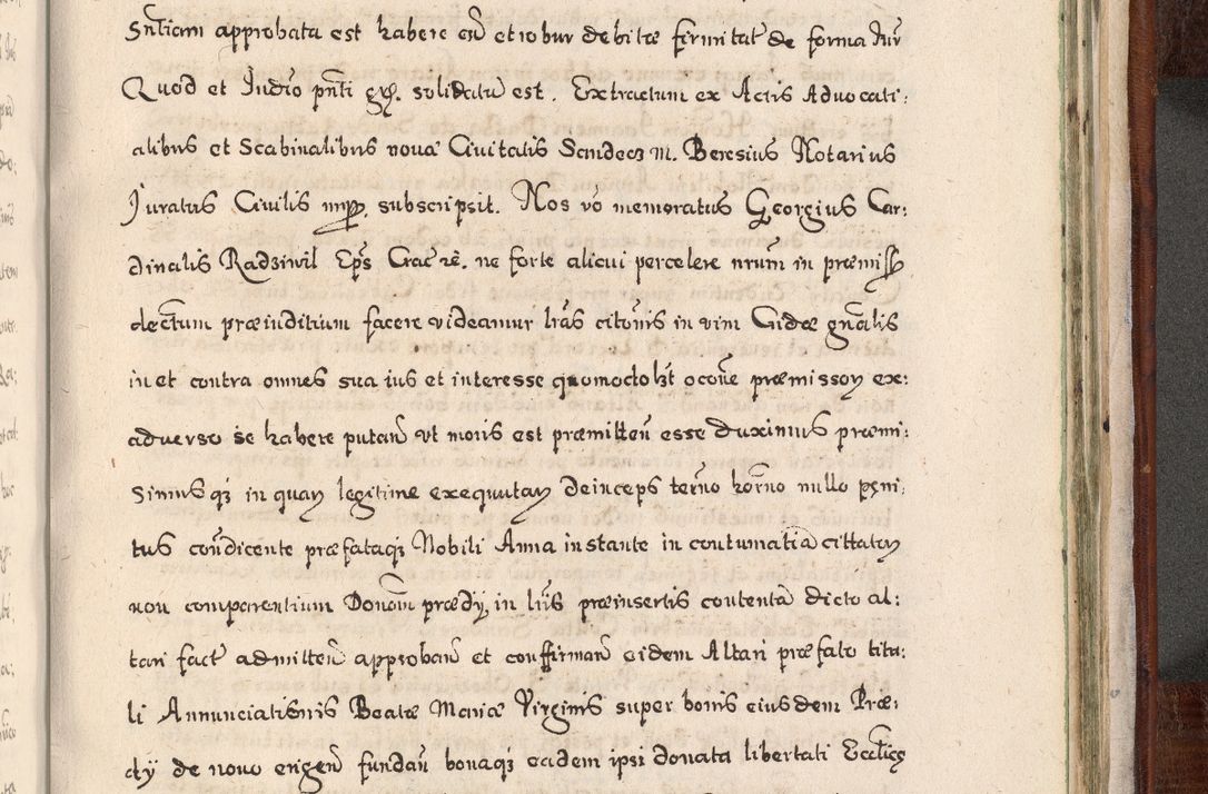 Zdjęcie nr 968 dla obiektu archiwalnego: Acta actorum, obligationum, erectionum, decretorum, rovisionum, instutionum, confirmationum caeterarumque causarum et negotiorum ad forum spirituale pertinentium coram R. D. Georgio S. R. E. Cardinali presbytero Radziwiłł nuncupato, perpetuo administratore episcopatus Cracoviensis et Ducatus Severiensis, duce in Olika et Nieśież, Sacrique Romani Imperii principe ab anno 1597 ad annum 1600 diem 12 Februarii inclusive, etiam sub ansentia eius Cracoviae acticatorum.