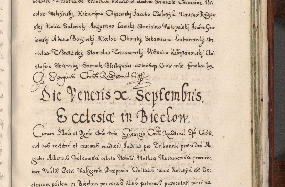 Zdjęcie nr 956 dla obiektu archiwalnego: Acta actorum, obligationum, erectionum, decretorum, rovisionum, instutionum, confirmationum caeterarumque causarum et negotiorum ad forum spirituale pertinentium coram R. D. Georgio S. R. E. Cardinali presbytero Radziwiłł nuncupato, perpetuo administratore episcopatus Cracoviensis et Ducatus Severiensis, duce in Olika et Nieśież, Sacrique Romani Imperii principe ab anno 1597 ad annum 1600 diem 12 Februarii inclusive, etiam sub ansentia eius Cracoviae acticatorum.