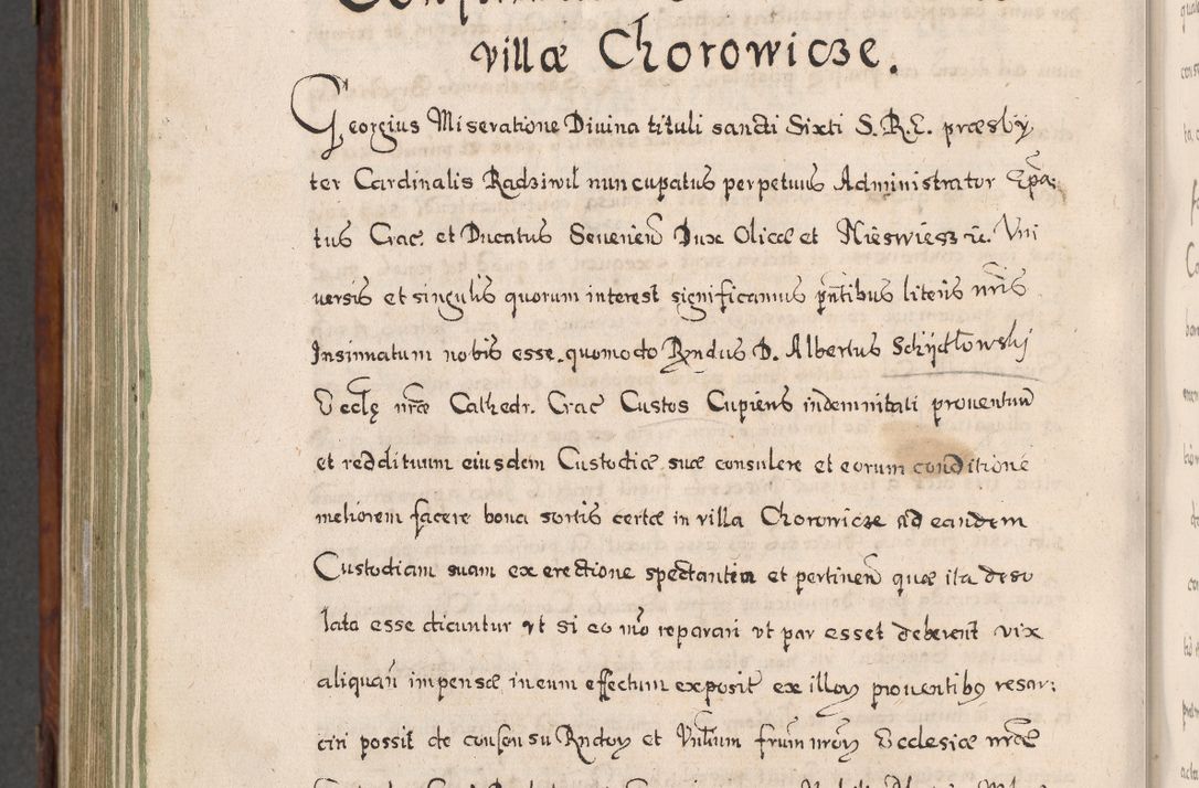Zdjęcie nr 871 dla obiektu archiwalnego: Acta actorum, obligationum, erectionum, decretorum, rovisionum, instutionum, confirmationum caeterarumque causarum et negotiorum ad forum spirituale pertinentium coram R. D. Georgio S. R. E. Cardinali presbytero Radziwiłł nuncupato, perpetuo administratore episcopatus Cracoviensis et Ducatus Severiensis, duce in Olika et Nieśież, Sacrique Romani Imperii principe ab anno 1597 ad annum 1600 diem 12 Februarii inclusive, etiam sub ansentia eius Cracoviae acticatorum.