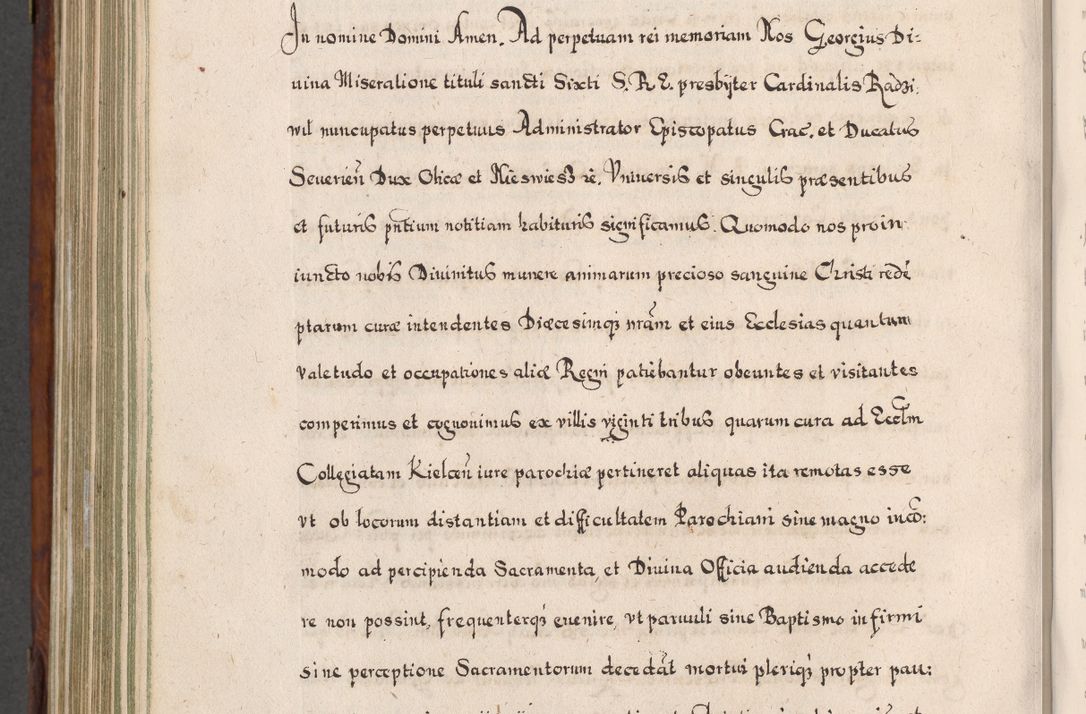 Zdjęcie nr 815 dla obiektu archiwalnego: Acta actorum, obligationum, erectionum, decretorum, rovisionum, instutionum, confirmationum caeterarumque causarum et negotiorum ad forum spirituale pertinentium coram R. D. Georgio S. R. E. Cardinali presbytero Radziwiłł nuncupato, perpetuo administratore episcopatus Cracoviensis et Ducatus Severiensis, duce in Olika et Nieśież, Sacrique Romani Imperii principe ab anno 1597 ad annum 1600 diem 12 Februarii inclusive, etiam sub ansentia eius Cracoviae acticatorum.