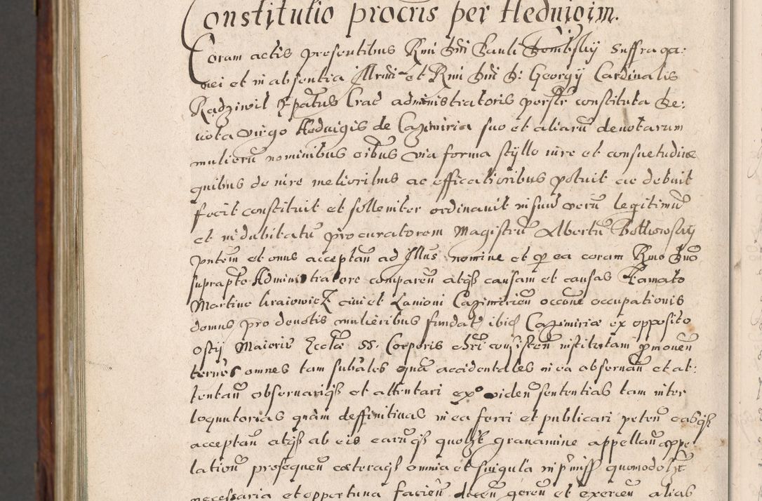 Zdjęcie nr 1077 dla obiektu archiwalnego: Acta actorum, obligationum, erectionum, decretorum, rovisionum, instutionum, confirmationum caeterarumque causarum et negotiorum ad forum spirituale pertinentium coram R. D. Georgio S. R. E. Cardinali presbytero Radziwiłł nuncupato, perpetuo administratore episcopatus Cracoviensis et Ducatus Severiensis, duce in Olika et Nieśież, Sacrique Romani Imperii principe ab anno 1597 ad annum 1600 diem 12 Februarii inclusive, etiam sub ansentia eius Cracoviae acticatorum.