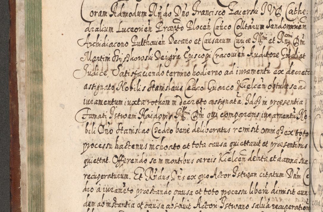 Zdjęcie nr 143 dla obiektu archiwalnego: Acta actorum, causarum spiritualium, civilium, criminalium, obligationum, quietationum, inscpritionum, cessionum, decimarum, testamentorum R. D. Martini Szyszkowski, episcopi Cracoviensis, ducis Severiensis in annis 1620 - 1623. Tomus secundus.