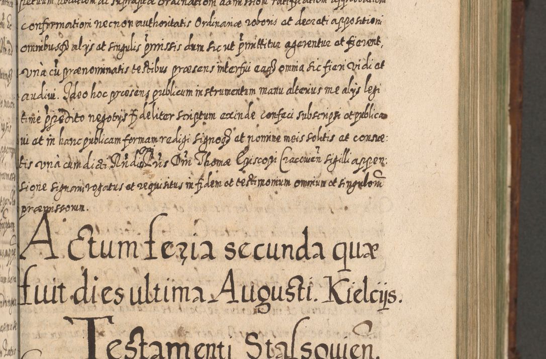 Zdjęcie nr 400 dla obiektu archiwalnego: Acta actorum, causarum spiritualium, civilium, criminalium, obligationum, quietationum, inscpritionum, cessionum, decimarum, testamentorum R. D. Martini Szyszkowski, episcopi Cracoviensis, ducis Severiensis in annis 1620 - 1623. Tomus secundus.