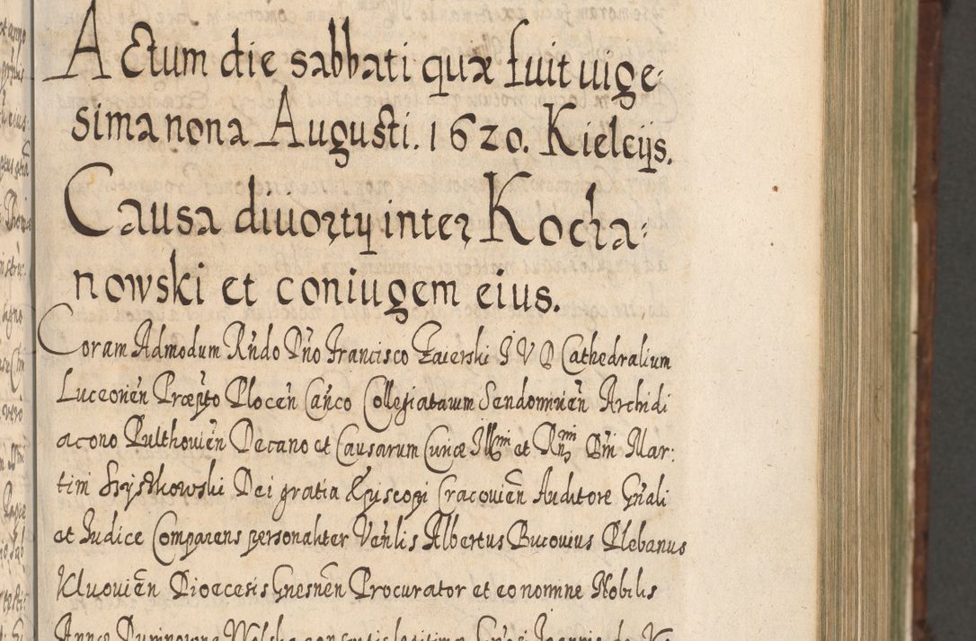 Zdjęcie nr 392 dla obiektu archiwalnego: Acta actorum, causarum spiritualium, civilium, criminalium, obligationum, quietationum, inscpritionum, cessionum, decimarum, testamentorum R. D. Martini Szyszkowski, episcopi Cracoviensis, ducis Severiensis in annis 1620 - 1623. Tomus secundus.