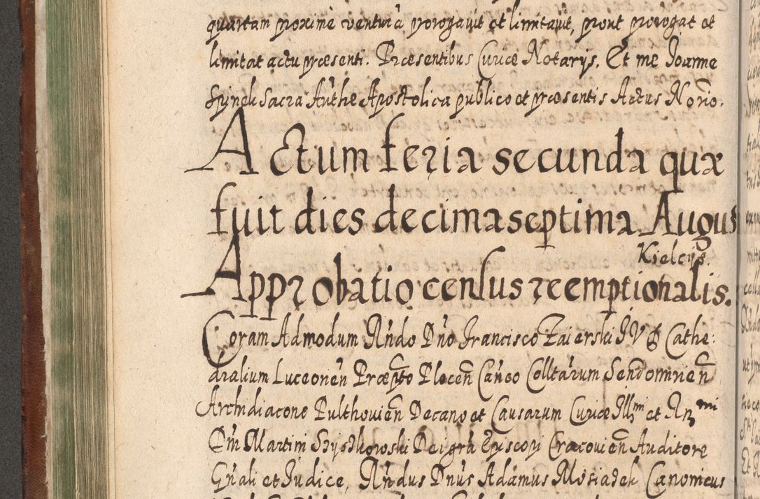 Zdjęcie nr 361 dla obiektu archiwalnego: Acta actorum, causarum spiritualium, civilium, criminalium, obligationum, quietationum, inscpritionum, cessionum, decimarum, testamentorum R. D. Martini Szyszkowski, episcopi Cracoviensis, ducis Severiensis in annis 1620 - 1623. Tomus secundus.