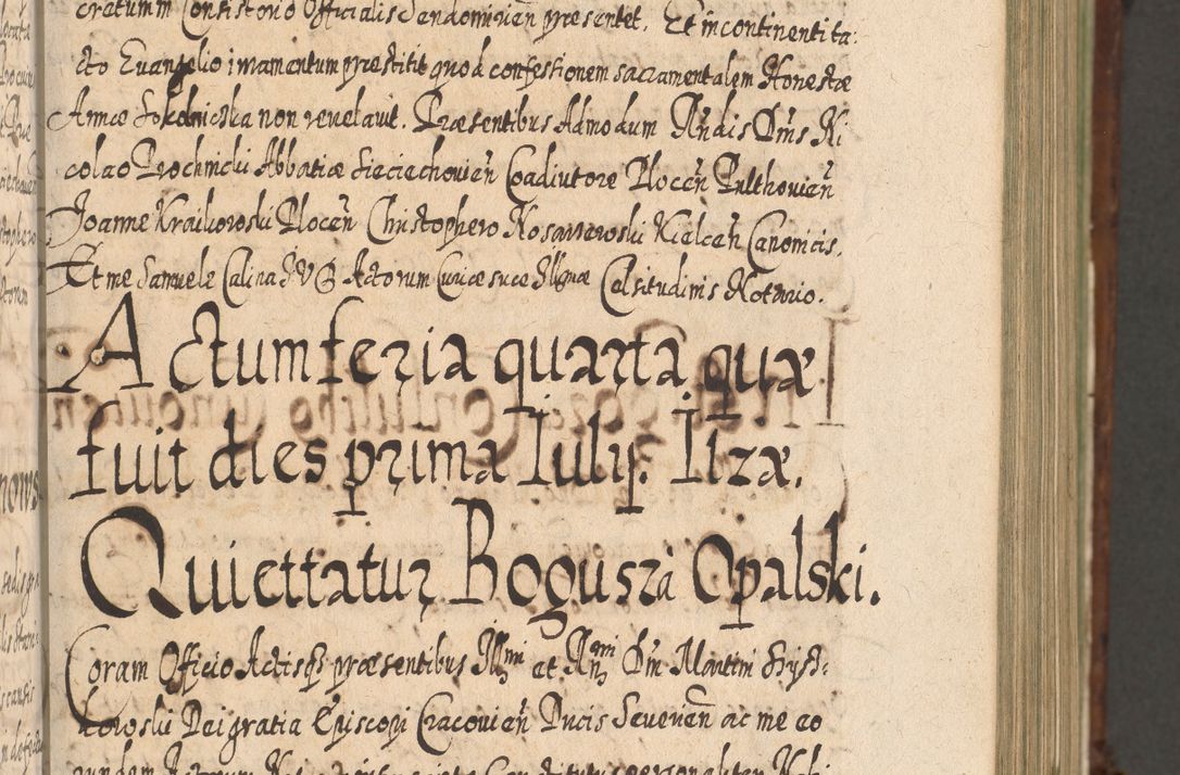 Zdjęcie nr 320 dla obiektu archiwalnego: Acta actorum, causarum spiritualium, civilium, criminalium, obligationum, quietationum, inscpritionum, cessionum, decimarum, testamentorum R. D. Martini Szyszkowski, episcopi Cracoviensis, ducis Severiensis in annis 1620 - 1623. Tomus secundus.