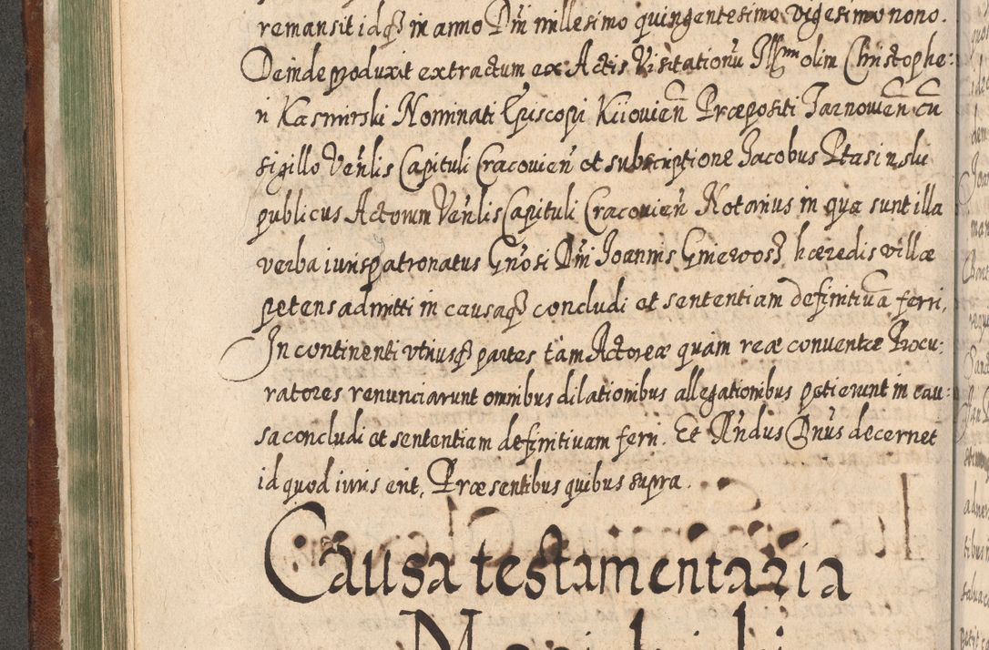 Zdjęcie nr 283 dla obiektu archiwalnego: Acta actorum, causarum spiritualium, civilium, criminalium, obligationum, quietationum, inscpritionum, cessionum, decimarum, testamentorum R. D. Martini Szyszkowski, episcopi Cracoviensis, ducis Severiensis in annis 1620 - 1623. Tomus secundus.
