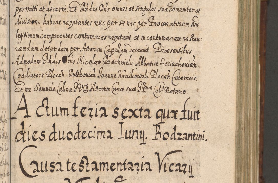 Zdjęcie nr 276 dla obiektu archiwalnego: Acta actorum, causarum spiritualium, civilium, criminalium, obligationum, quietationum, inscpritionum, cessionum, decimarum, testamentorum R. D. Martini Szyszkowski, episcopi Cracoviensis, ducis Severiensis in annis 1620 - 1623. Tomus secundus.