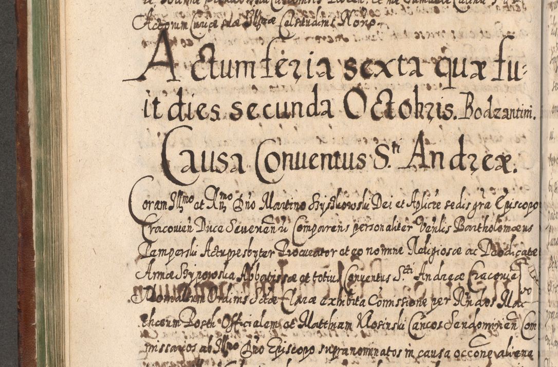 Zdjęcie nr 447 dla obiektu archiwalnego: Acta actorum, causarum spiritualium, civilium, criminalium, obligationum, quietationum, inscpritionum, cessionum, decimarum, testamentorum R. D. Martini Szyszkowski, episcopi Cracoviensis, ducis Severiensis in annis 1620 - 1623. Tomus secundus.