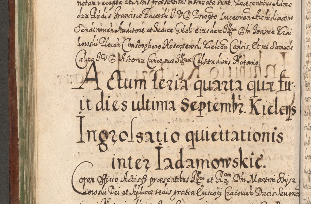 Zdjęcie nr 443 dla obiektu archiwalnego: Acta actorum, causarum spiritualium, civilium, criminalium, obligationum, quietationum, inscpritionum, cessionum, decimarum, testamentorum R. D. Martini Szyszkowski, episcopi Cracoviensis, ducis Severiensis in annis 1620 - 1623. Tomus secundus.