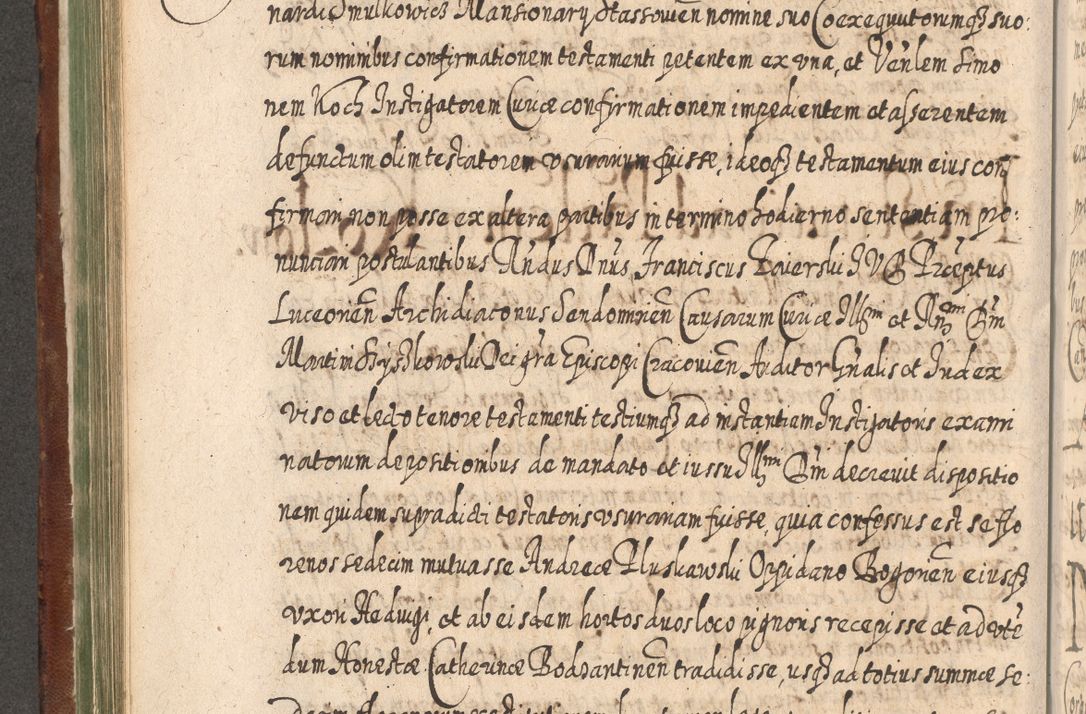 Zdjęcie nr 423 dla obiektu archiwalnego: Acta actorum, causarum spiritualium, civilium, criminalium, obligationum, quietationum, inscpritionum, cessionum, decimarum, testamentorum R. D. Martini Szyszkowski, episcopi Cracoviensis, ducis Severiensis in annis 1620 - 1623. Tomus secundus.