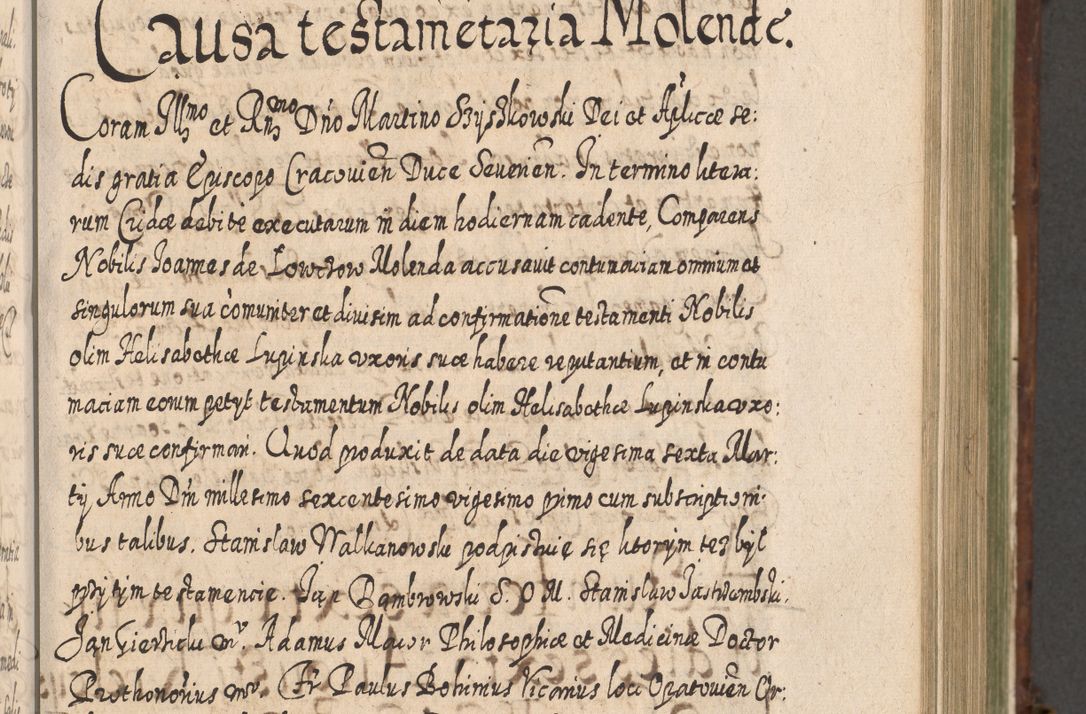 Zdjęcie nr 596 dla obiektu archiwalnego: Acta actorum, causarum spiritualium, civilium, criminalium, obligationum, quietationum, inscpritionum, cessionum, decimarum, testamentorum R. D. Martini Szyszkowski, episcopi Cracoviensis, ducis Severiensis in annis 1620 - 1623. Tomus secundus.