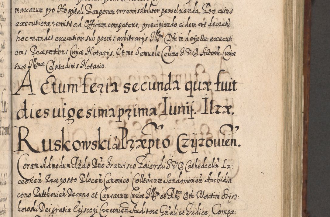 Zdjęcie nr 518 dla obiektu archiwalnego: Acta actorum, causarum spiritualium, civilium, criminalium, obligationum, quietationum, inscpritionum, cessionum, decimarum, testamentorum R. D. Martini Szyszkowski, episcopi Cracoviensis, ducis Severiensis in annis 1620 - 1623. Tomus secundus.