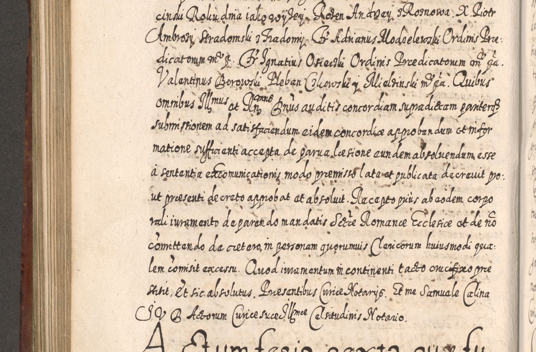 Zdjęcie nr 821 dla obiektu archiwalnego: Acta actorum, causarum spiritualium, civilium, criminalium, obligationum, quietationum, inscpritionum, cessionum, decimarum, testamentorum R. D. Martini Szyszkowski, episcopi Cracoviensis, ducis Severiensis in annis 1620 - 1623. Tomus secundus.