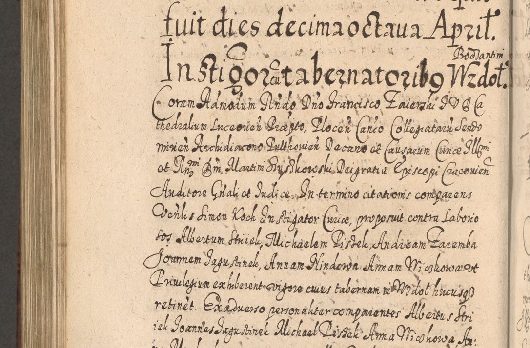 Zdjęcie nr 1019 dla obiektu archiwalnego: Acta actorum, causarum spiritualium, civilium, criminalium, obligationum, quietationum, inscpritionum, cessionum, decimarum, testamentorum R. D. Martini Szyszkowski, episcopi Cracoviensis, ducis Severiensis in annis 1620 - 1623. Tomus secundus.
