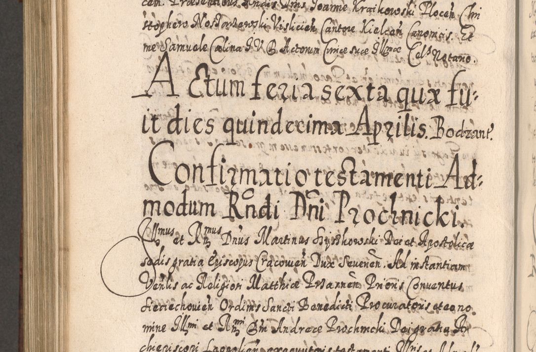 Zdjęcie nr 1013 dla obiektu archiwalnego: Acta actorum, causarum spiritualium, civilium, criminalium, obligationum, quietationum, inscpritionum, cessionum, decimarum, testamentorum R. D. Martini Szyszkowski, episcopi Cracoviensis, ducis Severiensis in annis 1620 - 1623. Tomus secundus.