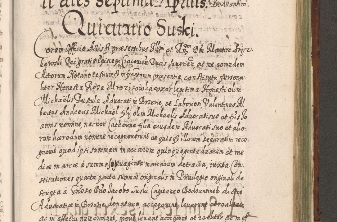 Zdjęcie nr 1002 dla obiektu archiwalnego: Acta actorum, causarum spiritualium, civilium, criminalium, obligationum, quietationum, inscpritionum, cessionum, decimarum, testamentorum R. D. Martini Szyszkowski, episcopi Cracoviensis, ducis Severiensis in annis 1620 - 1623. Tomus secundus.
