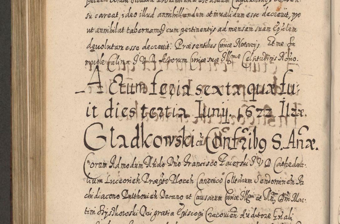 Zdjęcie nr 1109 dla obiektu archiwalnego: Acta actorum, causarum spiritualium, civilium, criminalium, obligationum, quietationum, inscpritionum, cessionum, decimarum, testamentorum R. D. Martini Szyszkowski, episcopi Cracoviensis, ducis Severiensis in annis 1620 - 1623. Tomus secundus.