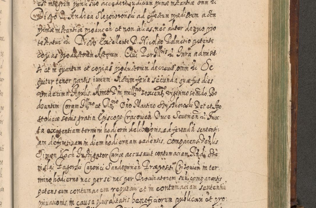 Zdjęcie nr 1300 dla obiektu archiwalnego: Acta actorum, causarum spiritualium, civilium, criminalium, obligationum, quietationum, inscpritionum, cessionum, decimarum, testamentorum R. D. Martini Szyszkowski, episcopi Cracoviensis, ducis Severiensis in annis 1620 - 1623. Tomus secundus.