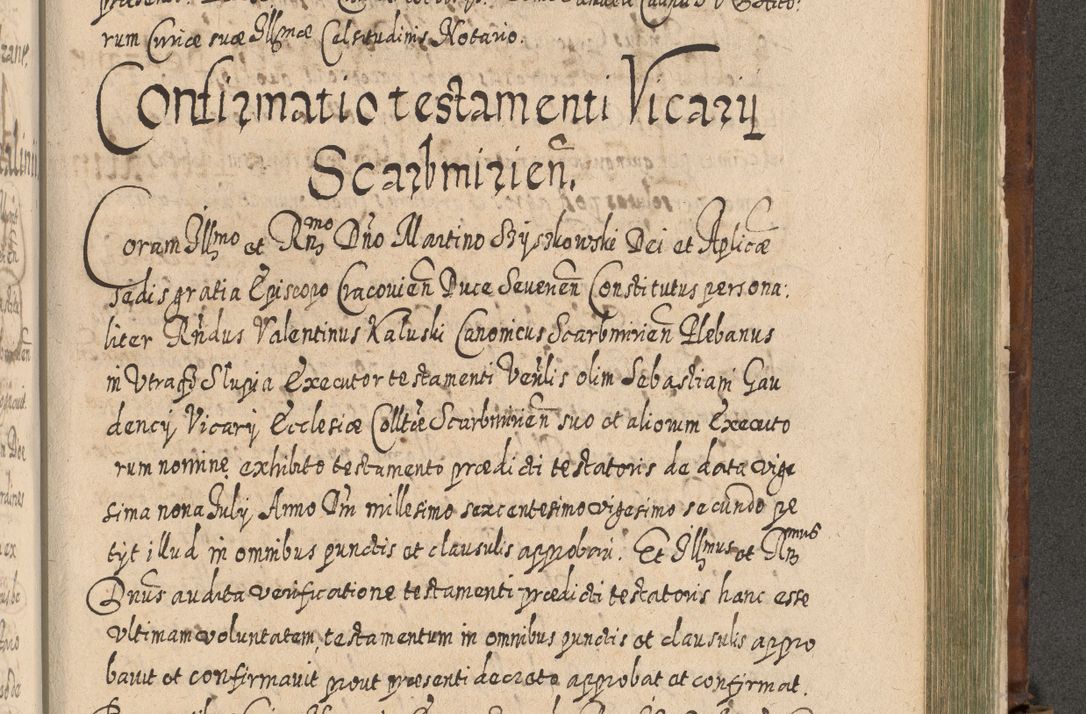 Zdjęcie nr 1286 dla obiektu archiwalnego: Acta actorum, causarum spiritualium, civilium, criminalium, obligationum, quietationum, inscpritionum, cessionum, decimarum, testamentorum R. D. Martini Szyszkowski, episcopi Cracoviensis, ducis Severiensis in annis 1620 - 1623. Tomus secundus.